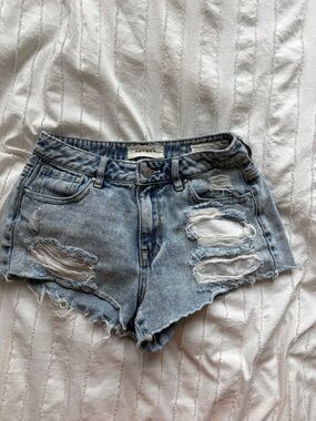 PacSun Light Wash Ripped Denim Shorts